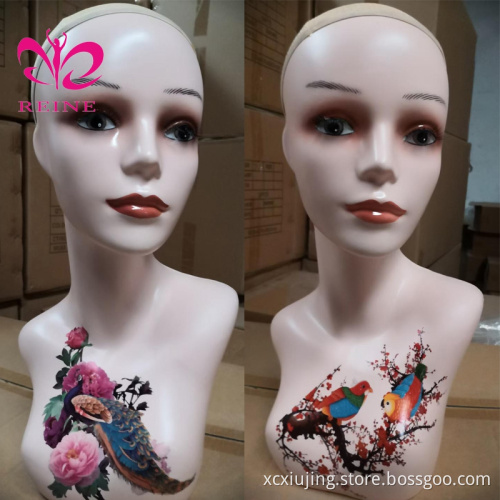 European beauty scarf hat display props mannequin wig with chinese styles  head realistic mannequin head